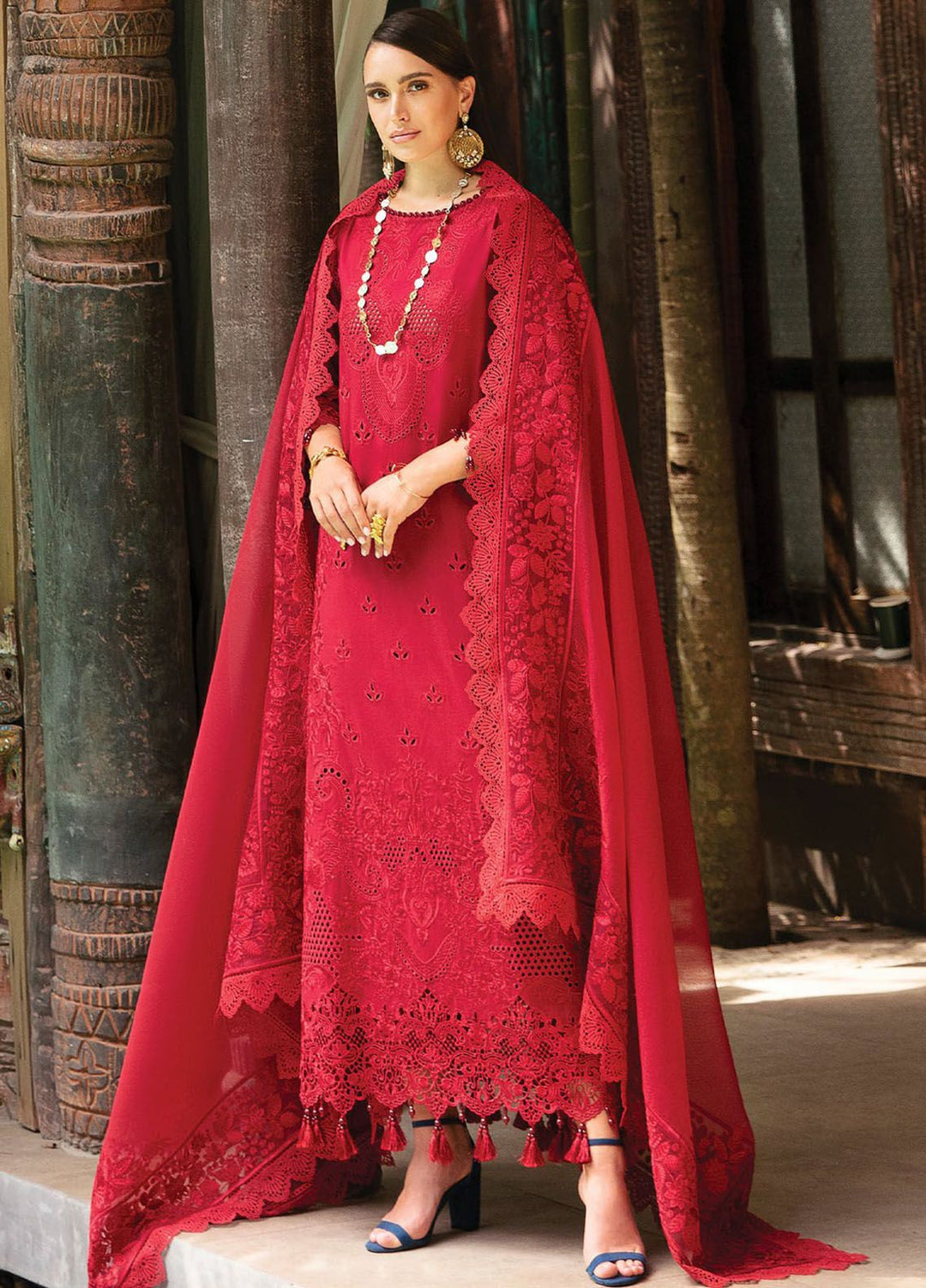 Reve By Serene Premium Embroidered Lawn Suit Unstitched 3 Piece SP24R SL-56 Julia - Luxury Summer Collection