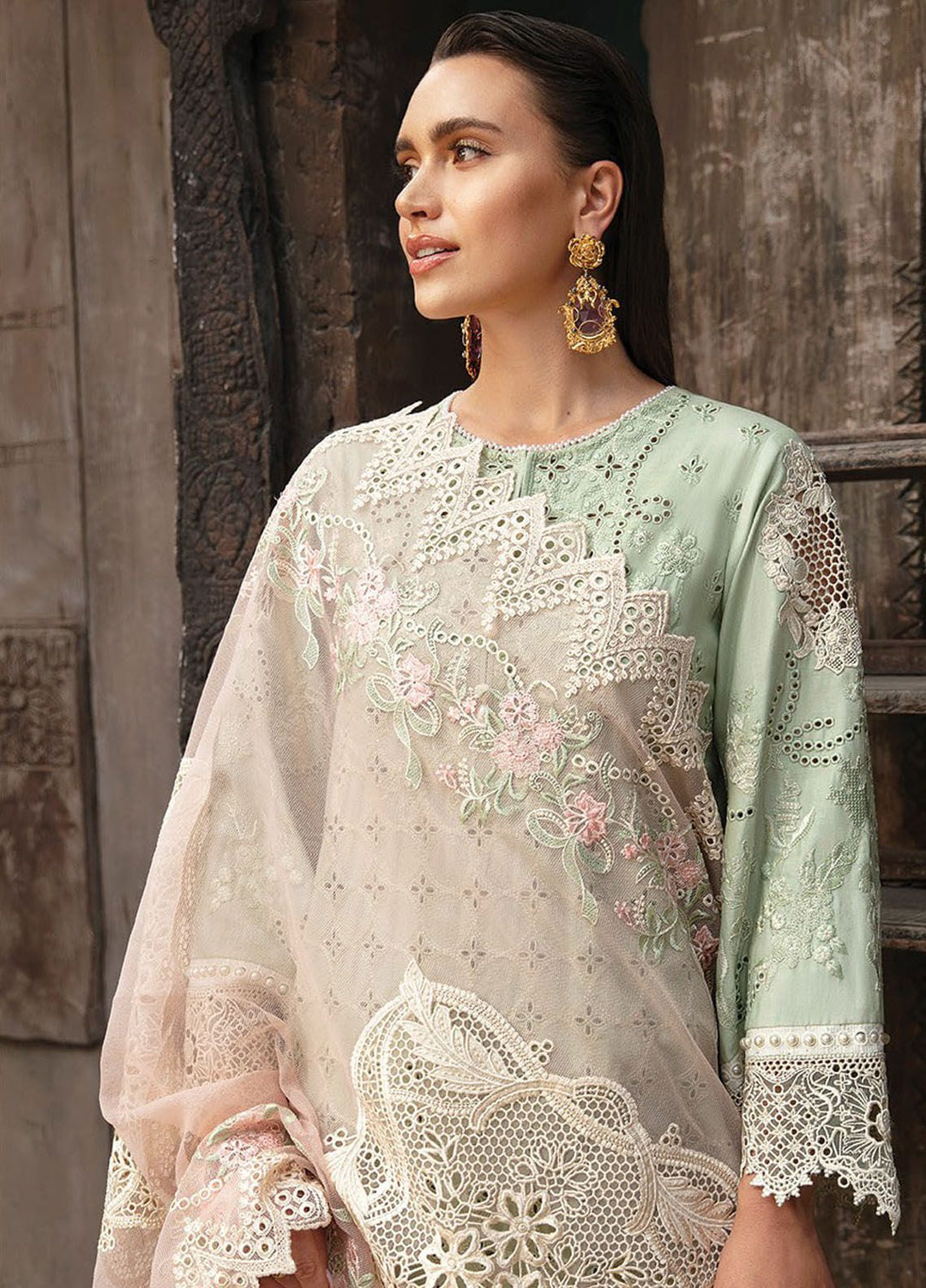 Reve By Serene Premium Embroidered Lawn Suit Unstitched 3 Piece SP24R SL-57 Elise - Luxury Summer Collection