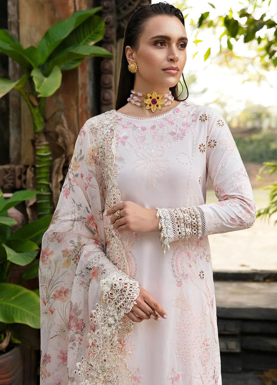 Reve By Serene Premium Embroidered Lawn Suit Unstitched 3 Piece SP24R SL-62 Regine - Luxury Summer Collection