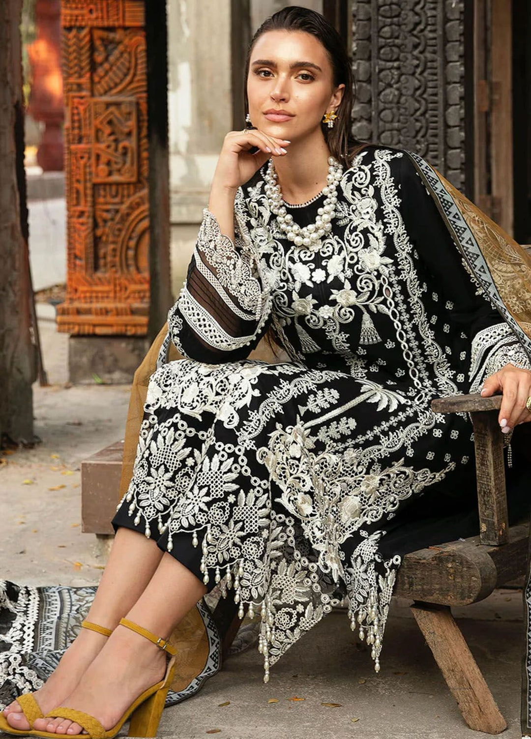 Reve By Serene Premium Embroidered Lawn Suit Unstitched 3 Piece SP24R SL-64 Alma - Luxury Summer Collection