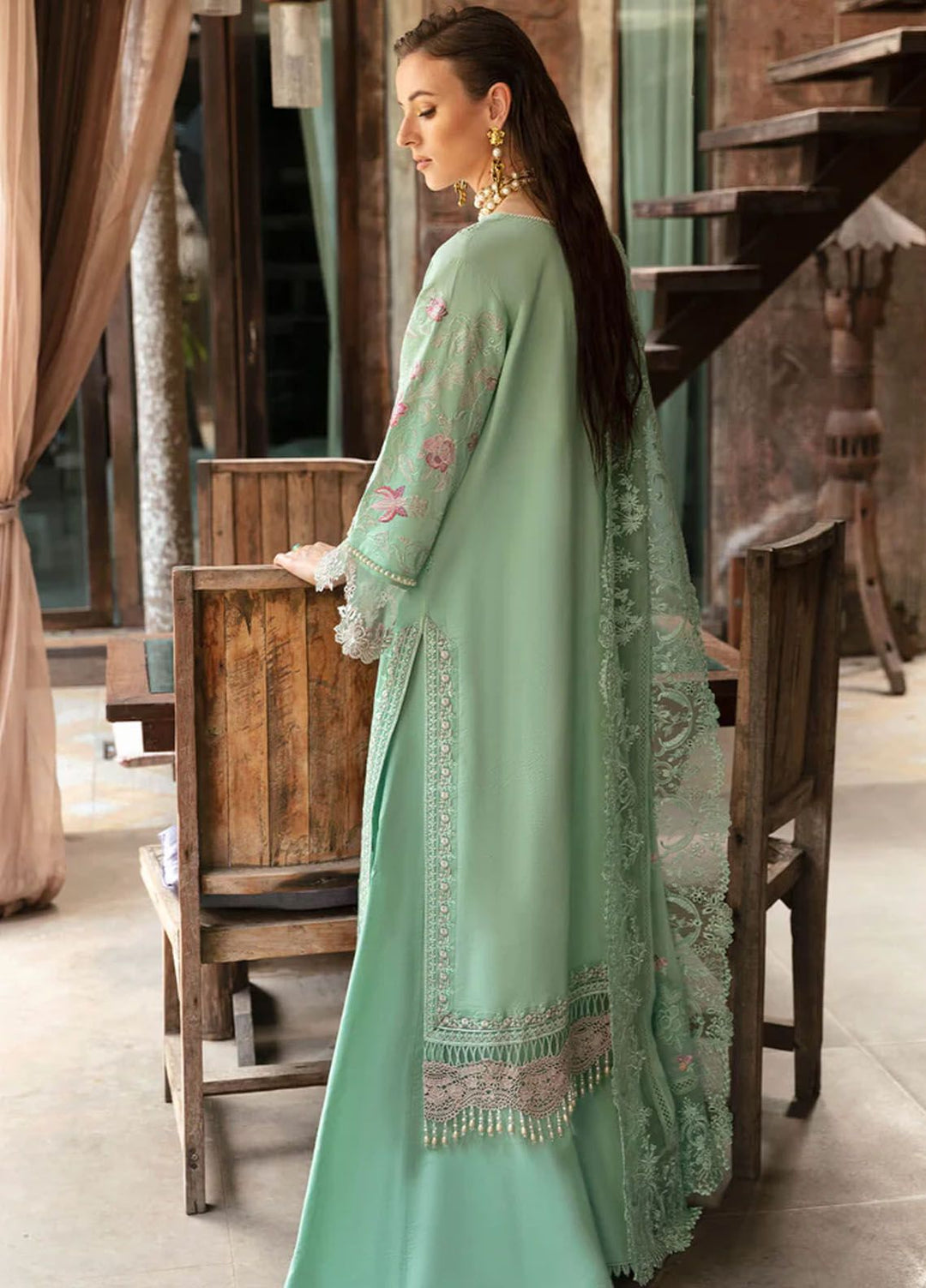 Reve By Serene Premium Embroidered Lawn Suit Unstitched 3 Piece SP24R SL-63 Maya - Luxury Summer Collection