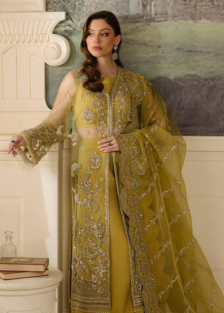 Reve Royal by Fabiha Fatima Pret Embellished Net 3 Piece Suit Citrine