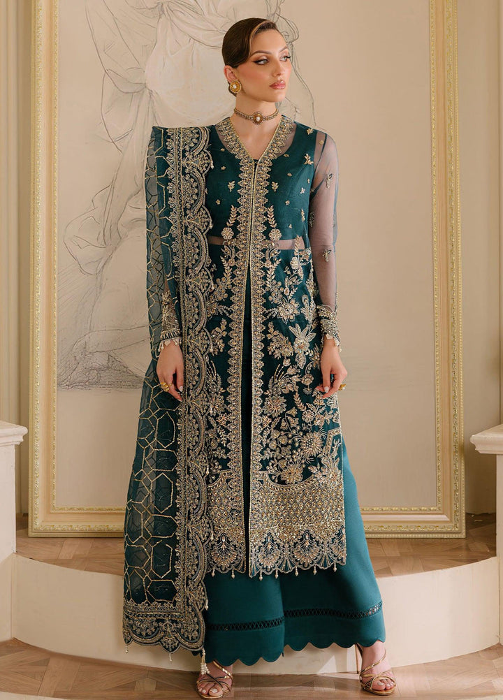 Reve Royal by Fabiha Fatima Pret Embellished Net 3 Piece Suit Sapphire