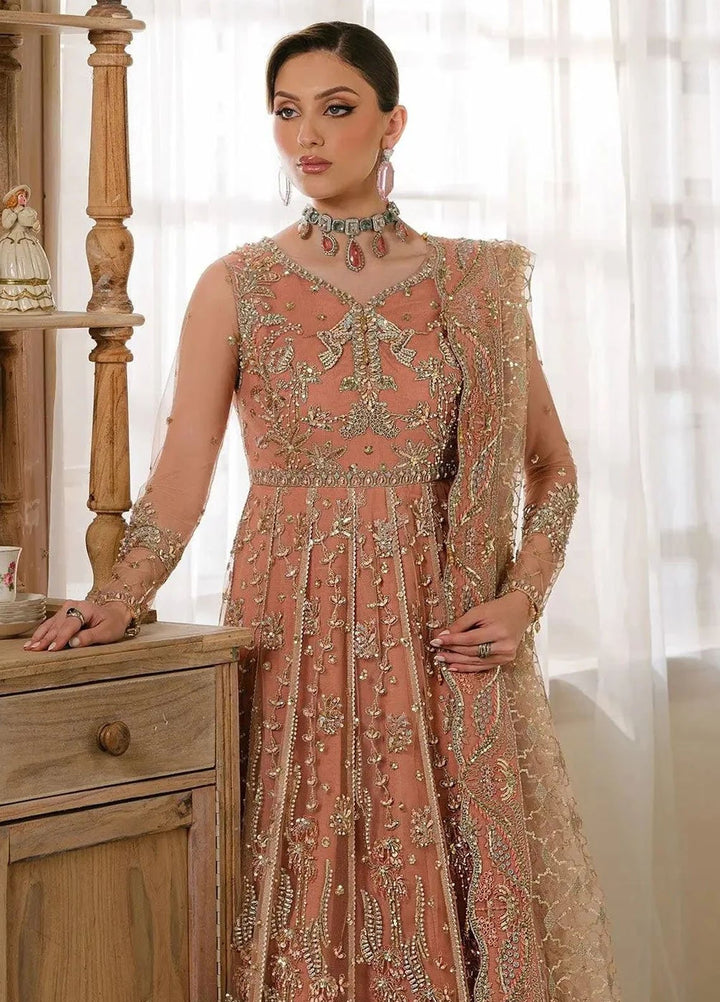 Reve Royal by Fabiha Fatima Pret Embellished Net 3 Piece Suit Spinel