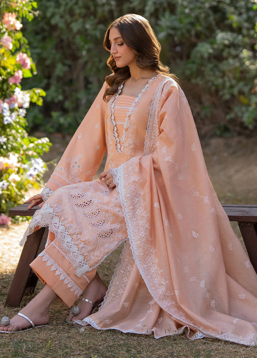 Reveerie by Florent Chikankari Lawn Suits Unstitched 3 Piece FL25RC FL-1B - Summer Collection