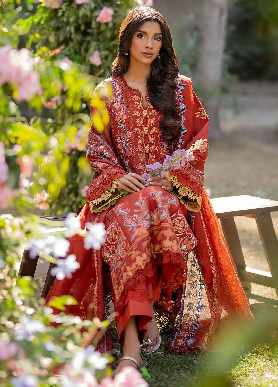 Reveerie by Florent Chikankari Lawn Suits Unstitched 3 Piece FL25RC FL-2B - Summer Collection