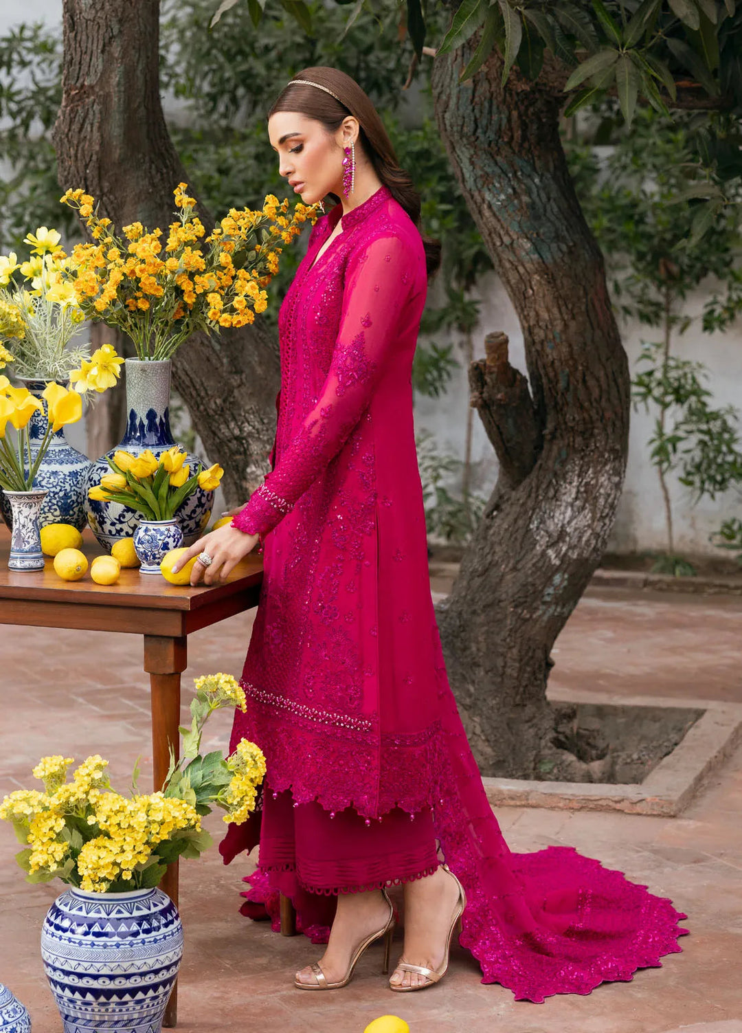 Reverie by Gulaal Embroidered Chiffon Suit Unstitched 4 Piece GL25R D-01 Zevira - Formals Collection
