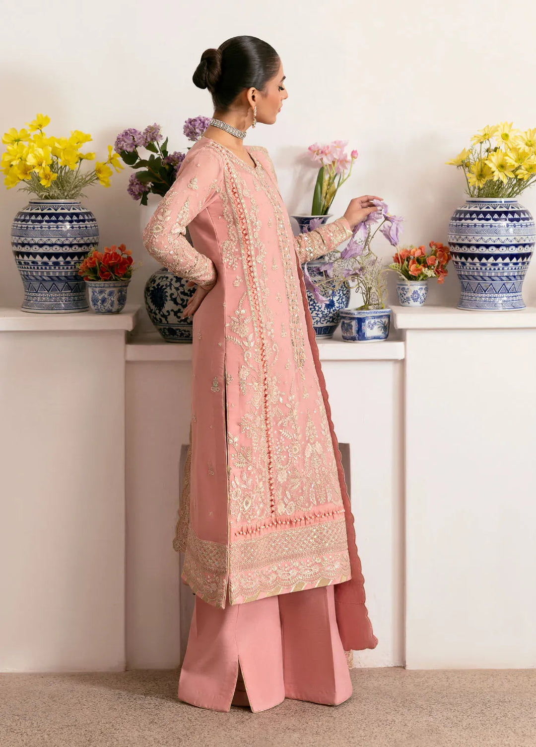 Reverie by Gulaal Embroidered Chiffon Suit Unstitched 4 Piece GL25R D-06 Coralyn - Formals Collection