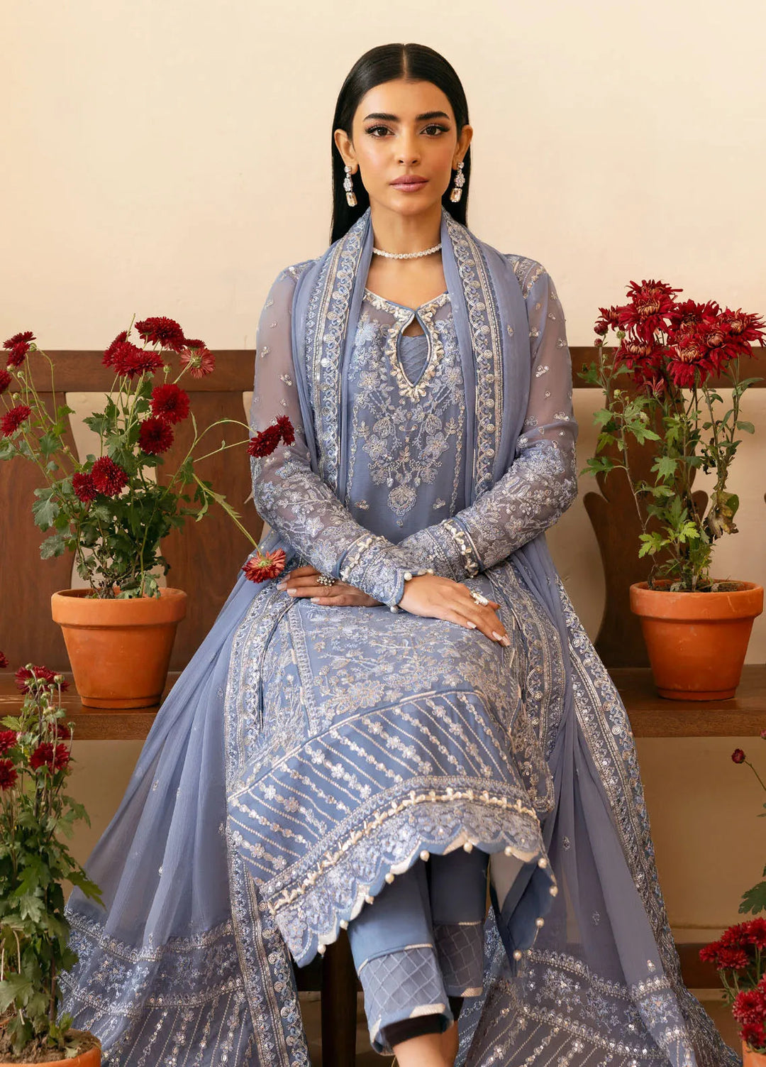 Reverie by Gulaal Embroidered Chiffon Suit Unstitched 4 Piece GL25R D-08 Meher - Formals Collection