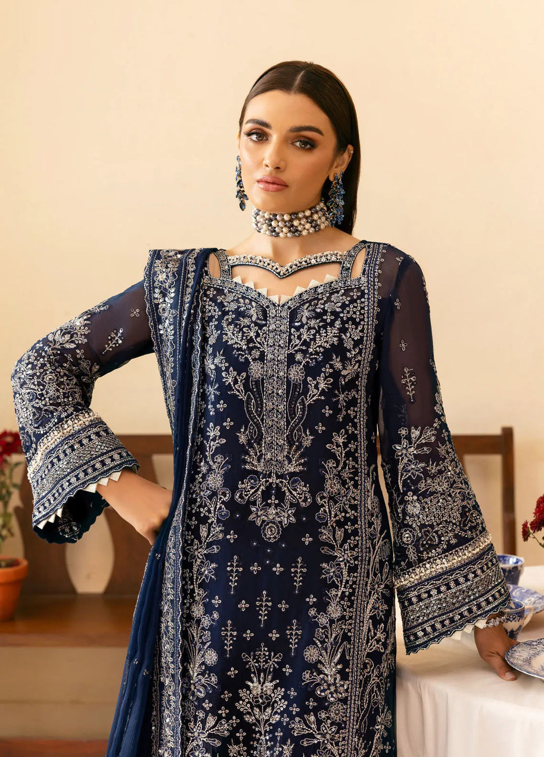 Reverie by Gulaal Embroidered Chiffon Suit Unstitched 4 Piece GL25R D-09 Arista - Formals Collection