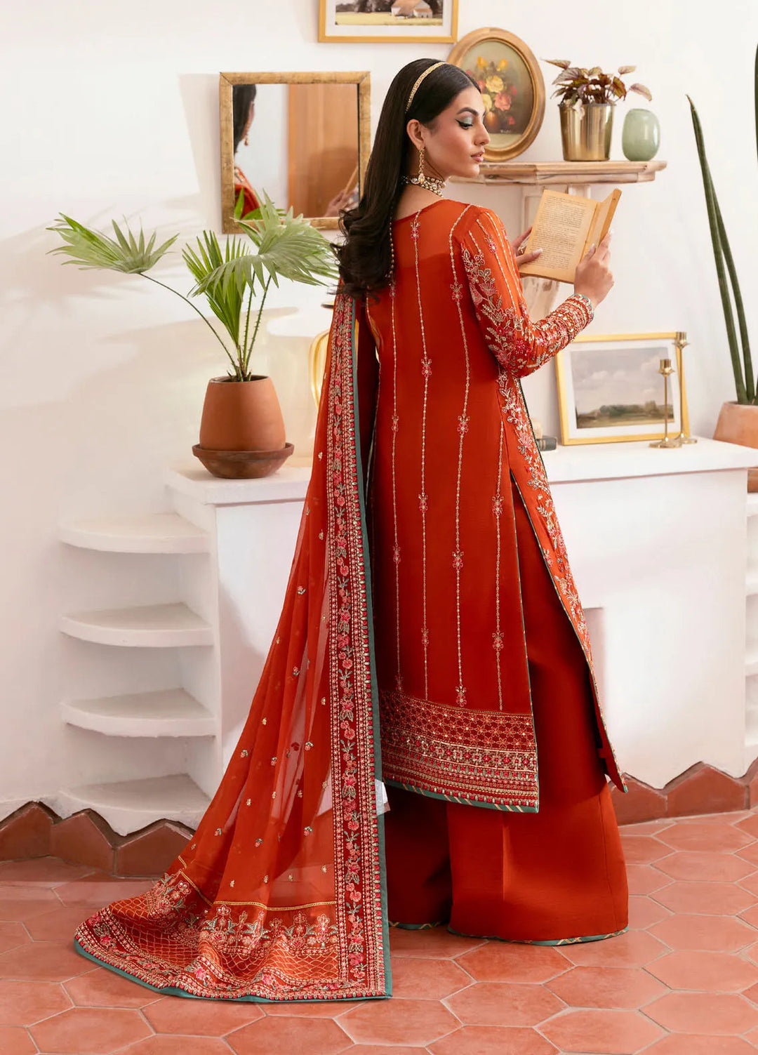 Reverie by Gulaal Embroidered Chiffon Suit Unstitched 4 Piece GL25R D-10 Zarna - Formals Collection