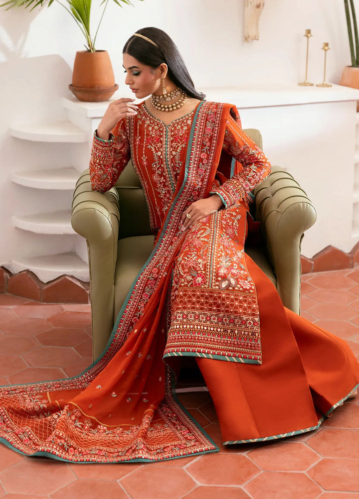 Reverie by Gulaal Embroidered Chiffon Suit Unstitched 4 Piece GL25R D-10 Zarna - Formals Collection