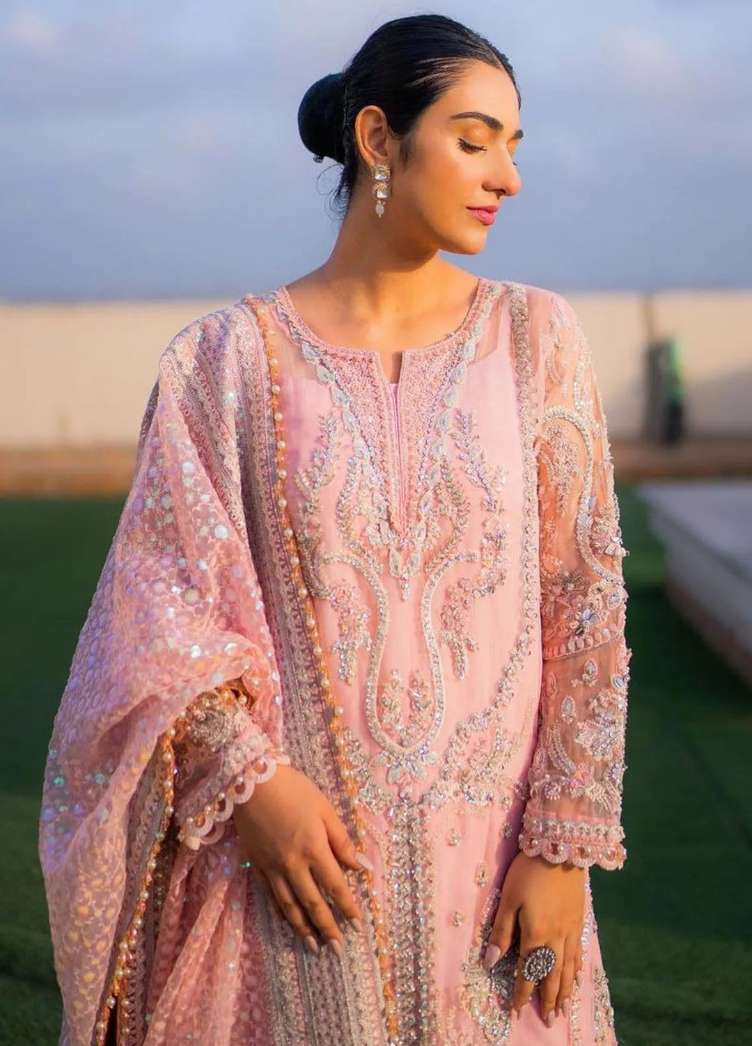 Reveur By Saffron Embroidered Organza Suits Unstitched 3 Piece SFR23RV SF-02 Ruzena - Luxury Collection