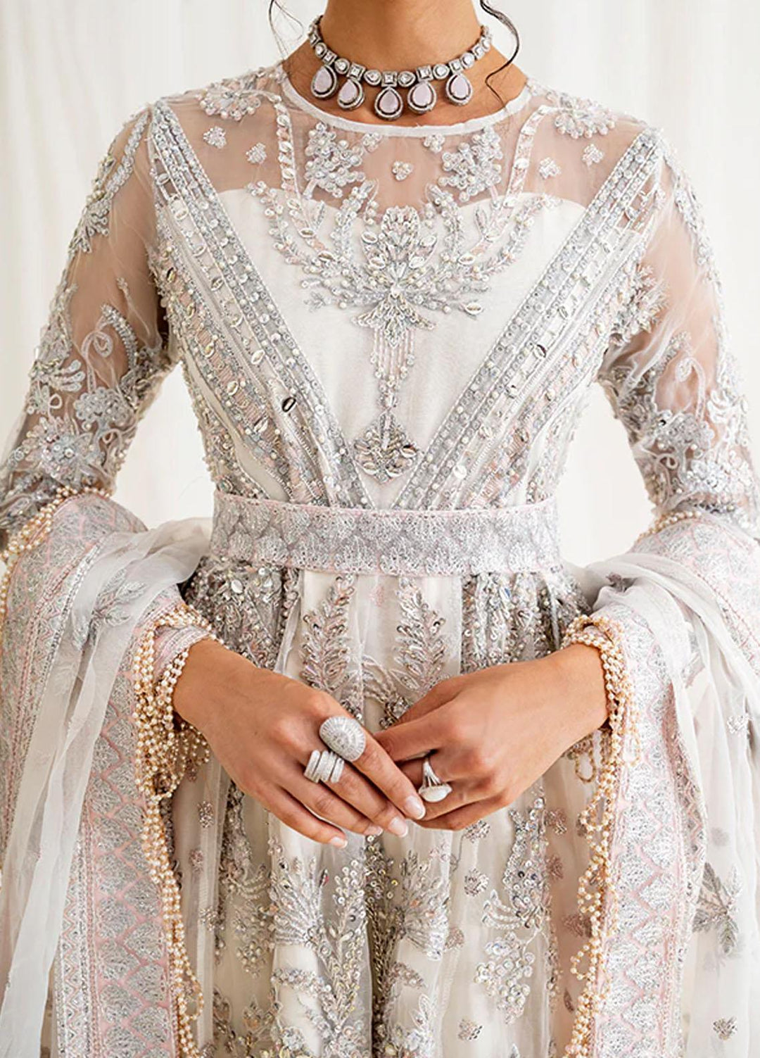 Reveur By Saffron Embroidered Organza Suits Unstitched 3 Piece SFR23RV SF-01 Levana - Luxury Collection