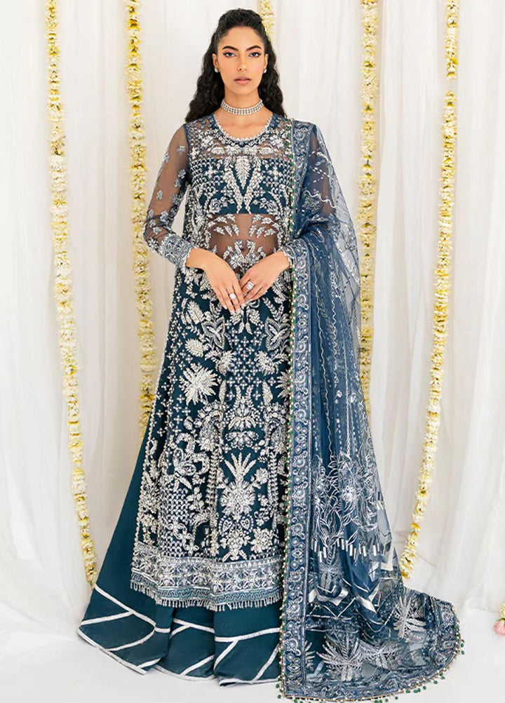 Reveur By Saffron Embroidered Net Suits Unstitched 3 Piece SFR23RV SF-03 Celeste - Luxury Collection