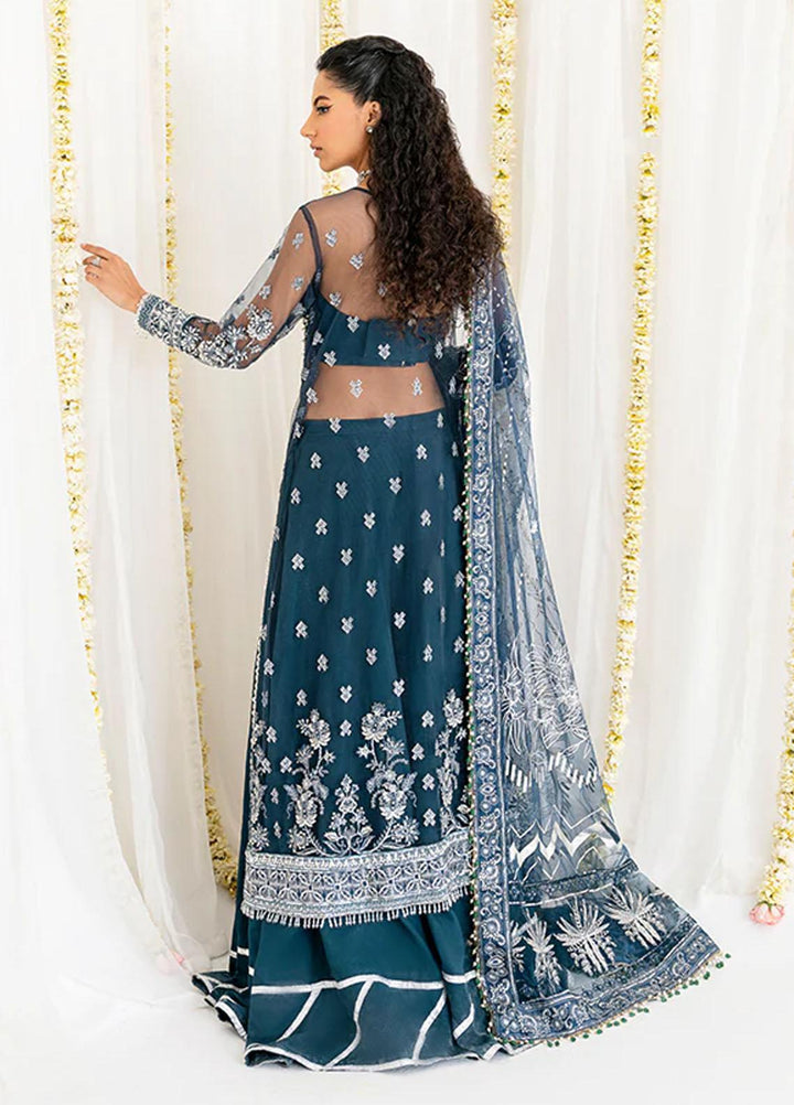 Reveur By Saffron Embroidered Net Suits Unstitched 3 Piece SFR23RV SF-03 Celeste - Luxury Collection