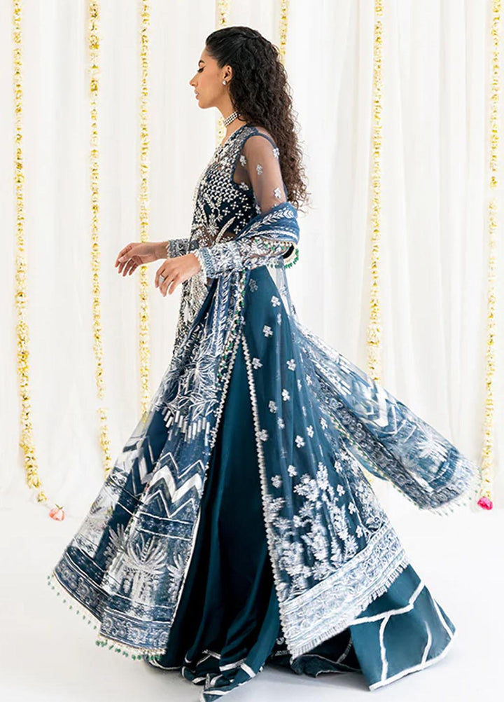 Reveur By Saffron Embroidered Net Suits Unstitched 3 Piece SFR23RV SF-03 Celeste - Luxury Collection