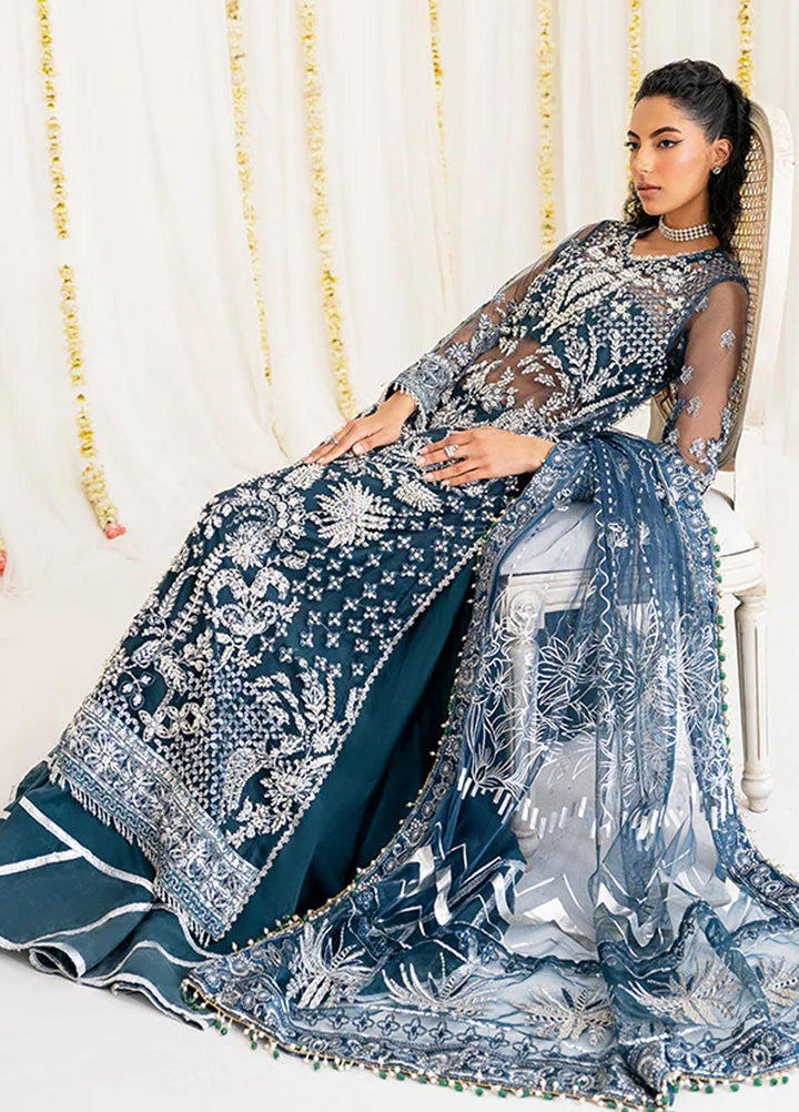 Reveur By Saffron Embroidered Net Suits Unstitched 3 Piece SFR23RV SF-03 Celeste - Luxury Collection