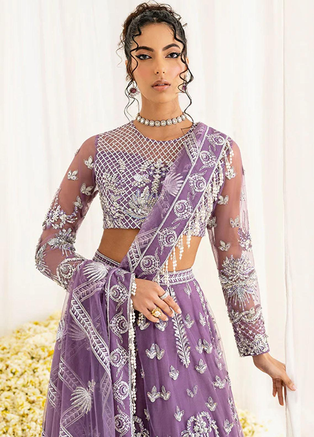 Reveur By Saffron Embroidered Net Suits Unstitched 4 Piece SFR23RV SF-04 Estelle - Luxury Collection