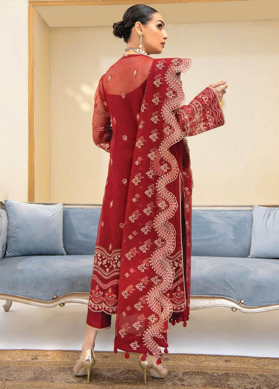 Reveuse By AIK Embroidered Organza Suits Unstitched 3 Piece AIK22R 01 - Winter Collection