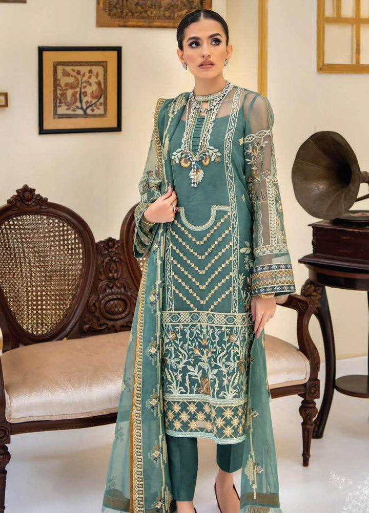 Reveuse By AIK Embroidered Organza Suits Unstitched 3 Piece AIK22R 05 - Winter Collection