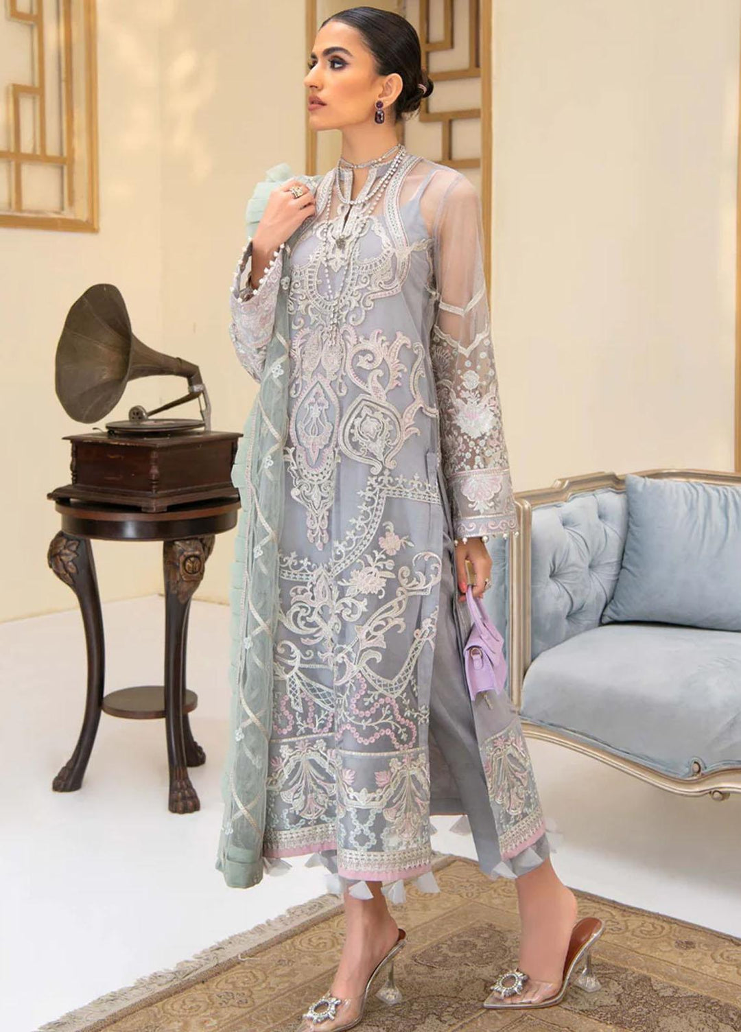 Reveuse By AIK Embroidered Net Suits Unstitched 3 Piece AIK22R 02 - Winter Collection