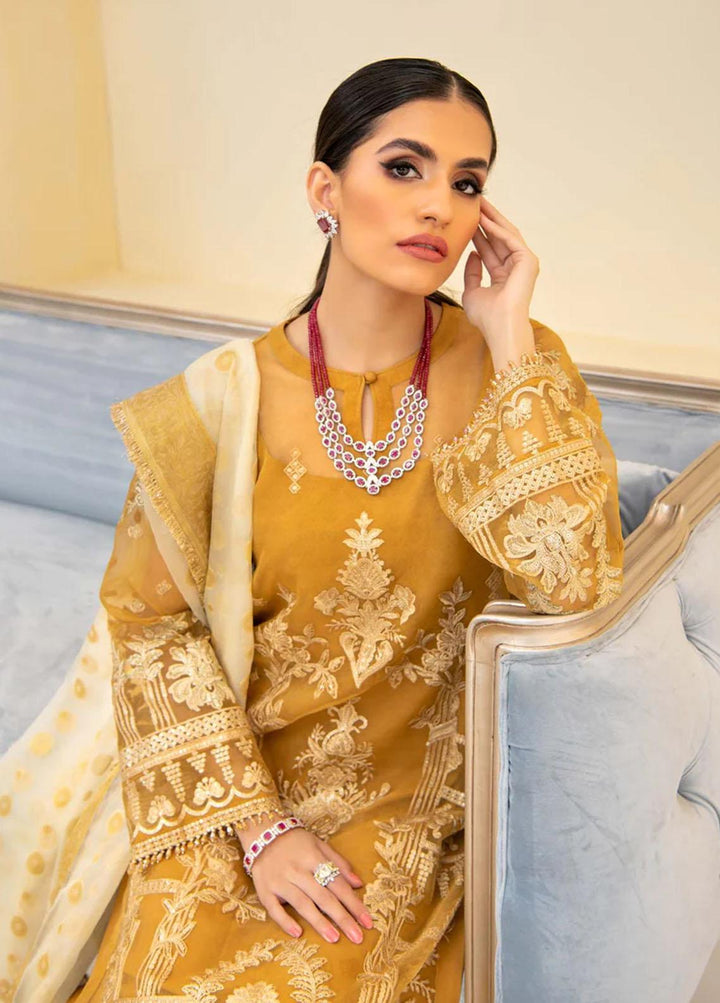 Reveuse By AIK Embroidered Organza Suits Unstitched 3 Piece AIK22R 07 - Winter Collection
