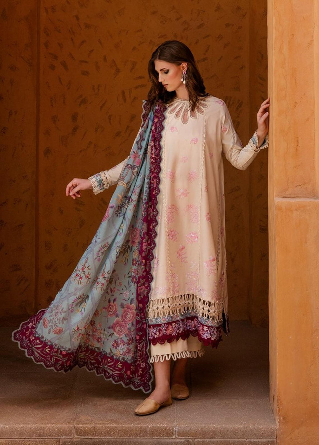 Rezene By Republic WomensWear Embroidered Lawn Suits Unstitched 3 Piece RW23R D-1B - Summer Collection