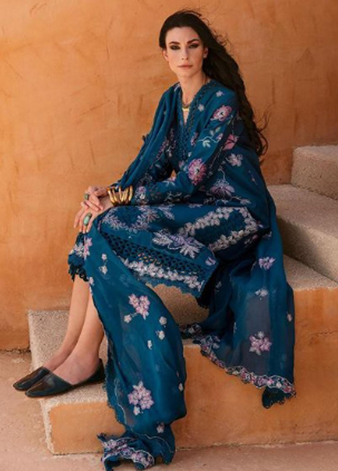 Rezene By Republic WomensWear Embroidered Lawn Suits Unstitched 3 Piece RW23R D-6B - Summer Collection