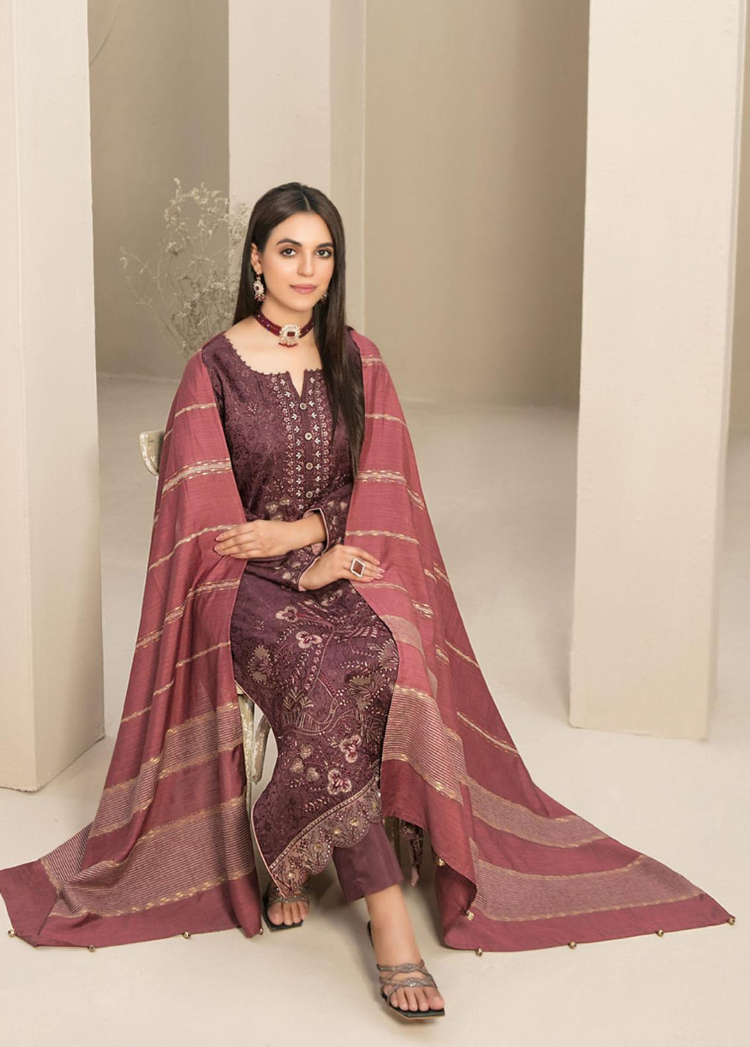 Rezma By Tawakkal Fabrics Embroidered Viscose Suits Unstitched 3 Piece TWF24R D-1136 - Formal Collection