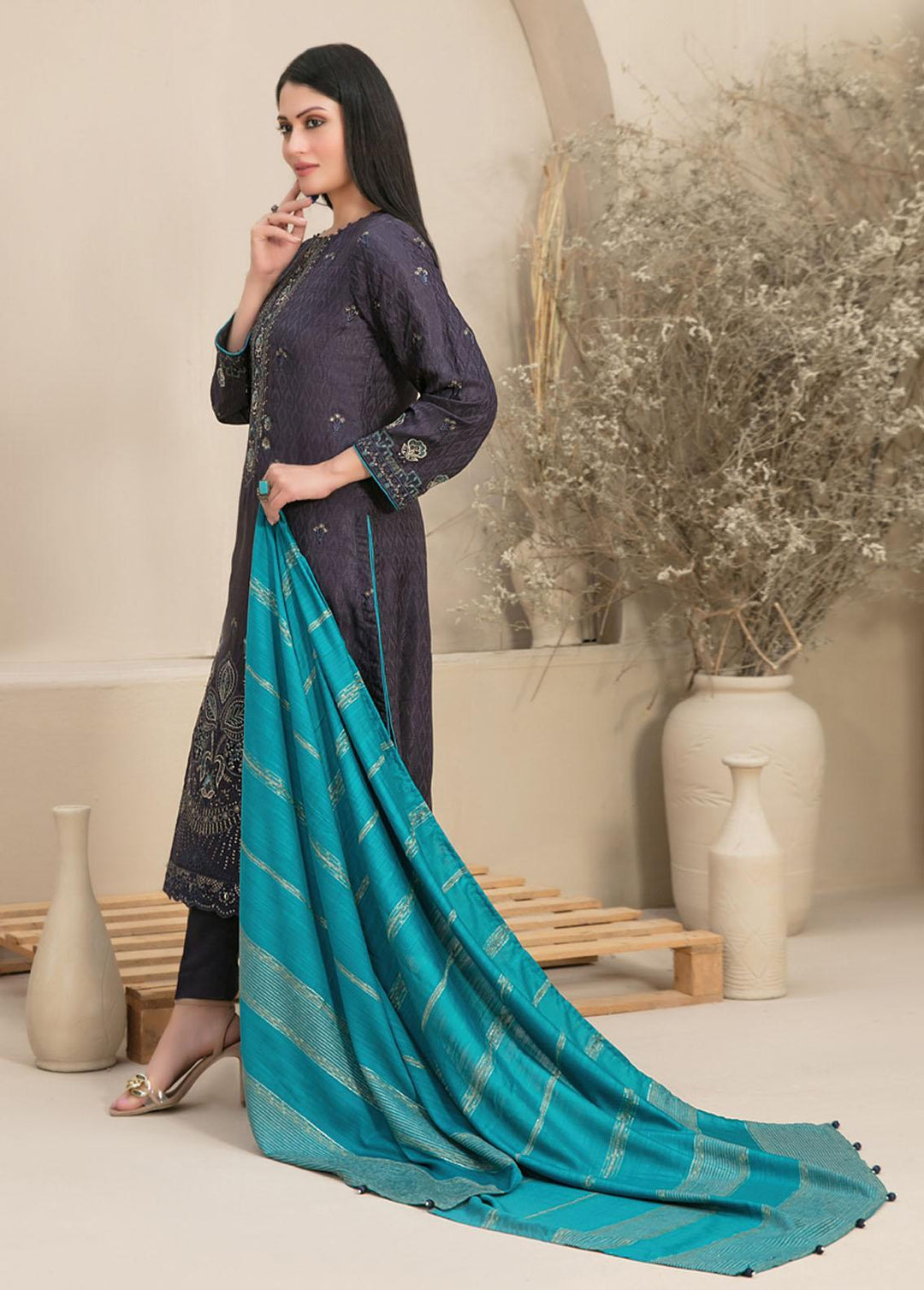 Rezma By Tawakkal Fabrics Embroidered Viscose Suits Unstitched 3 Piece TWF24R D-1139 - Formal Collection