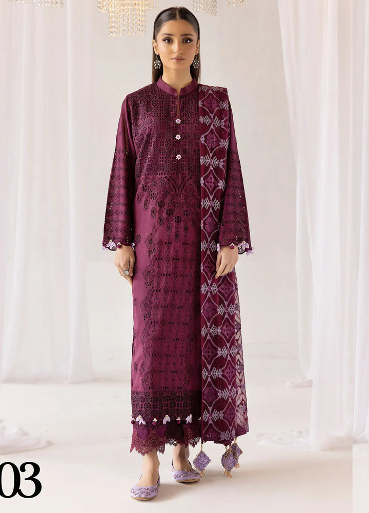 Riaz Arts Chikankari Lawn Suit Unstitched 3 Piece RA25MS D-03 - Summer Collection