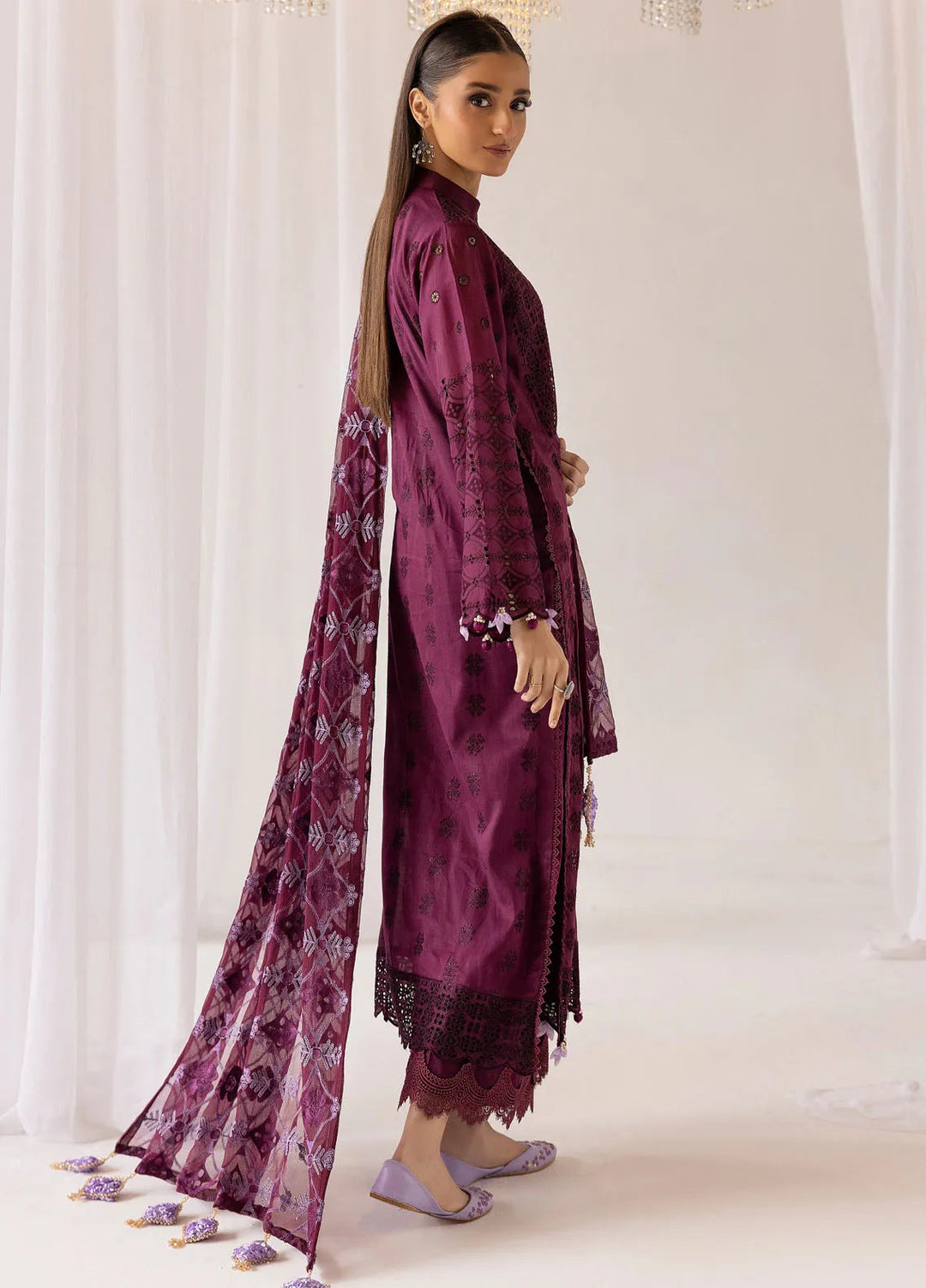 Riaz Arts Chikankari Lawn Suit Unstitched 3 Piece RA25MS D-03 - Summer Collection