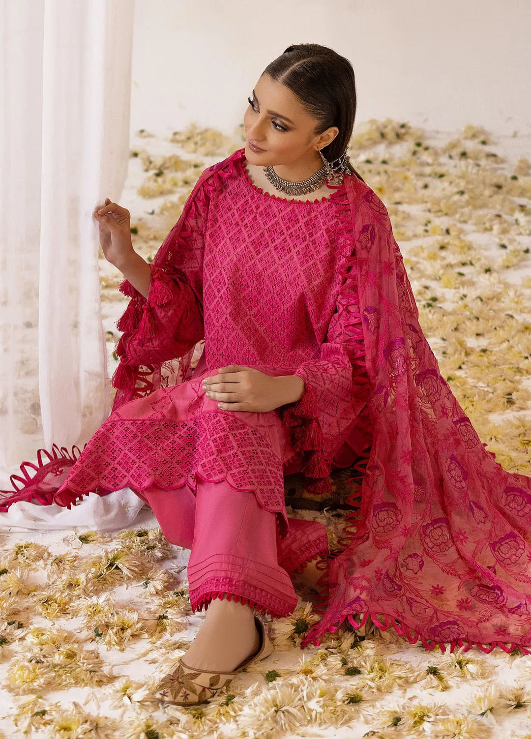 Riaz Arts Chikankari Lawn Suit Unstitched 3 Piece RA25MS D-04 - Summer Collection