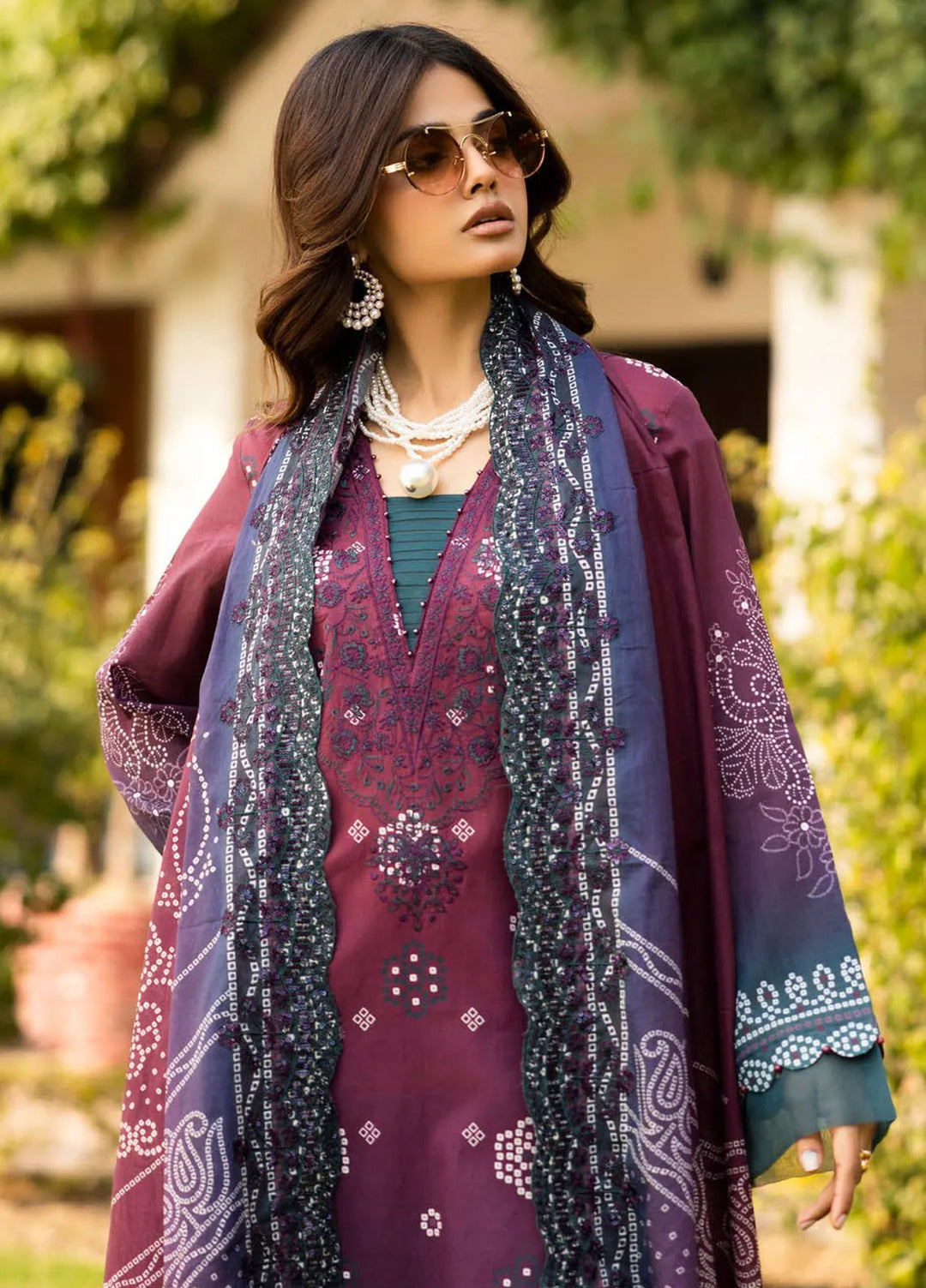 Riaz Arts Embroidered Lawn Suit Unstitched 3 Piece RA25CL AF-194 - Summer Collection