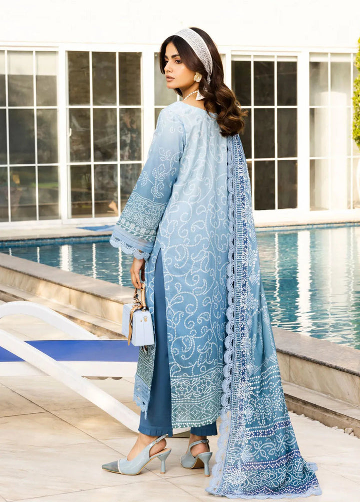 Riaz Arts Embroidered Lawn Suit Unstitched 3 Piece RA25CL AF-197 - Summer Collection