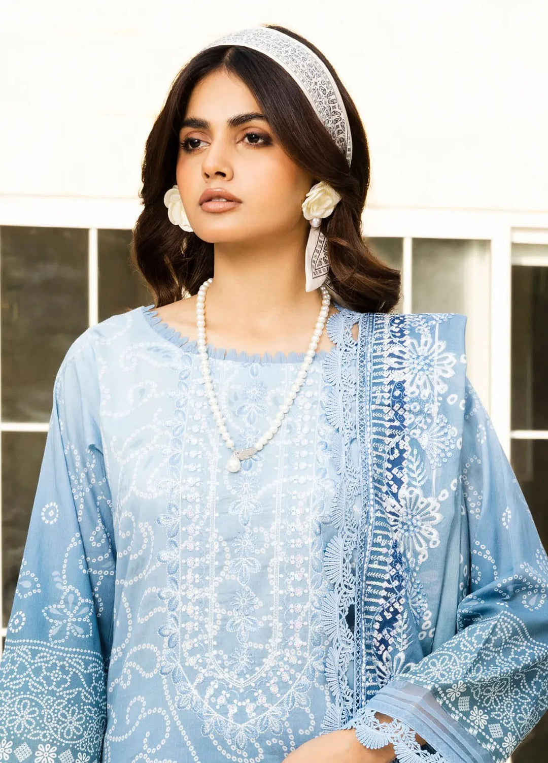 Riaz Arts Embroidered Lawn Suit Unstitched 3 Piece RA25CL AF-197 - Summer Collection