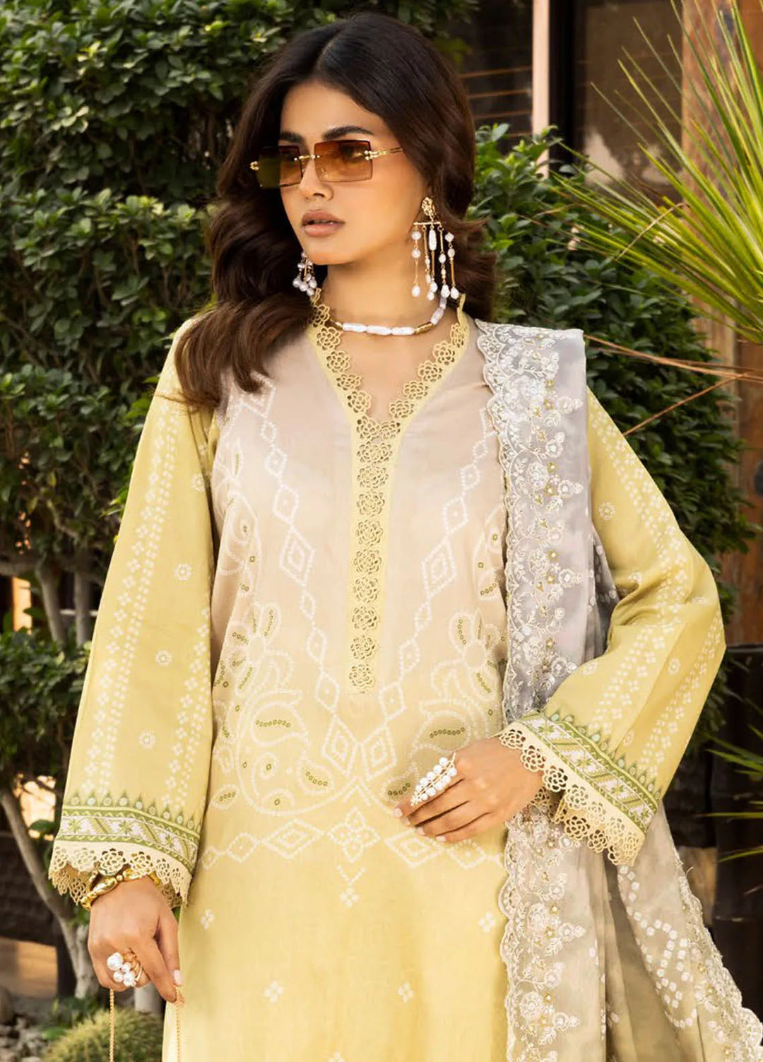 Riaz Arts Embroidered Lawn Suit Unstitched 3 Piece RA25CL AF-199 - Summer Collection