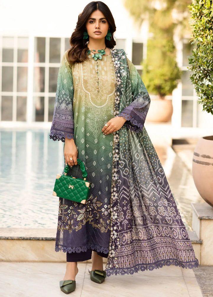 Riaz Arts Embroidered Lawn Suit Unstitched 3 Piece RA25CL AF-200 - Summer Collection