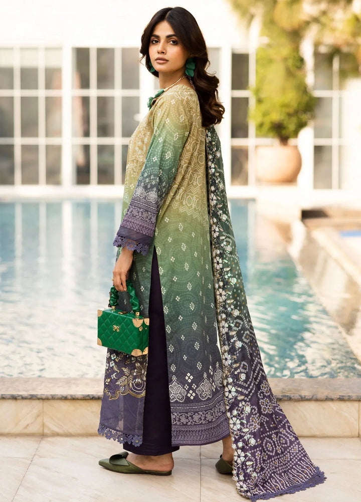Riaz Arts Embroidered Lawn Suit Unstitched 3 Piece RA25CL AF-200 - Summer Collection