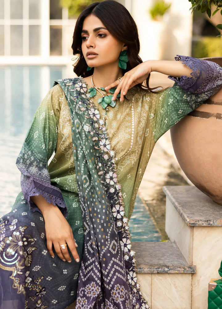 Riaz Arts Embroidered Lawn Suit Unstitched 3 Piece RA25CL AF-200 - Summer Collection