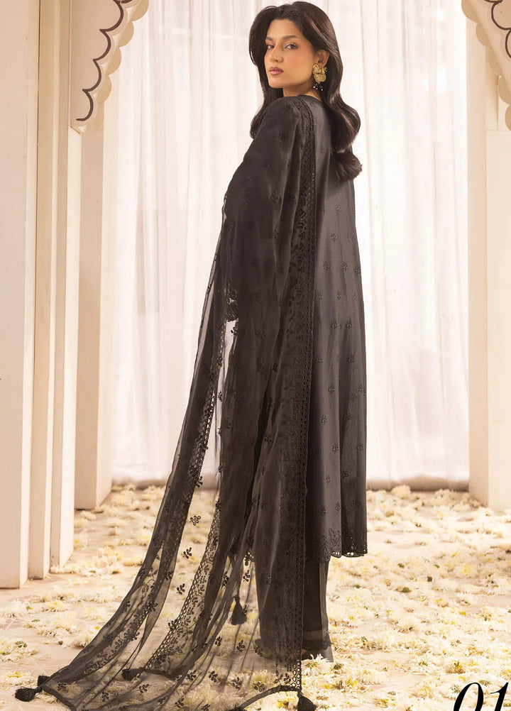 Riaz Arts Embroidered Lawn Suit Unstitched 3 Piece RA25MA D-01 - Summer Collection