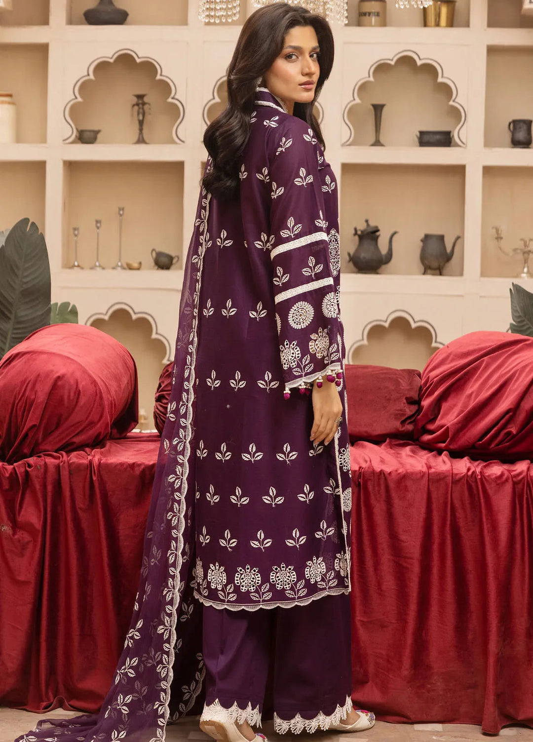 Riaz Arts Embroidered Lawn Suit Unstitched 3 Piece RA25MA D-05 - Summer Collection