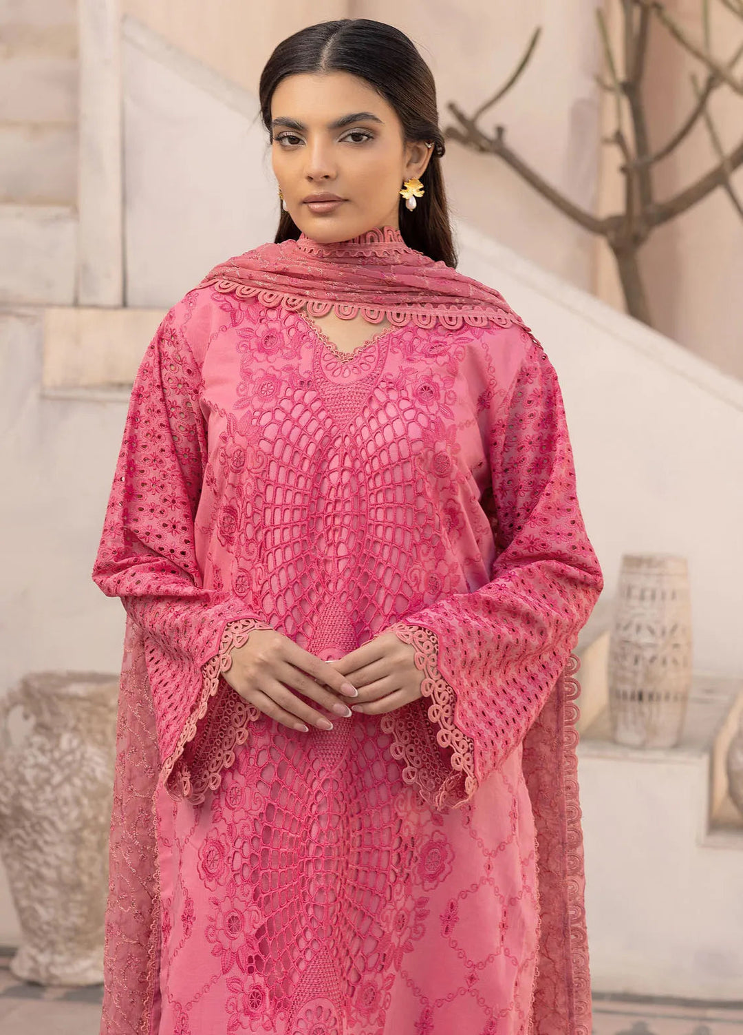 Riaz Arts Embroidered Lawn Suit Unstitched 3 Piece RA25ME D-01 - Summer Collection