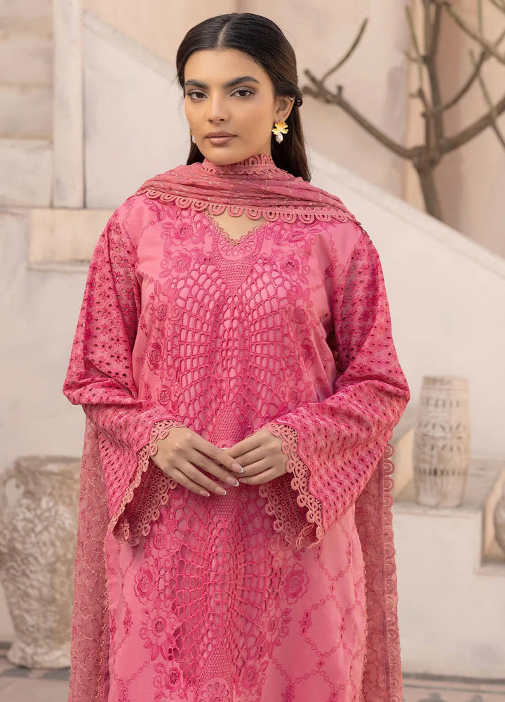 Riaz Arts Embroidered Lawn Suit Unstitched 3 Piece RA25ME D-01 - Summer Collection
