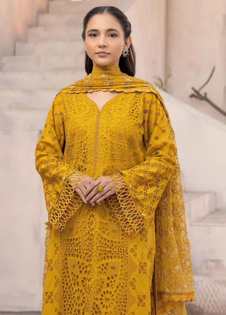 Riaz Arts Embroidered Lawn Suit Unstitched 3 Piece RA25ME D-03 - Summer Collection