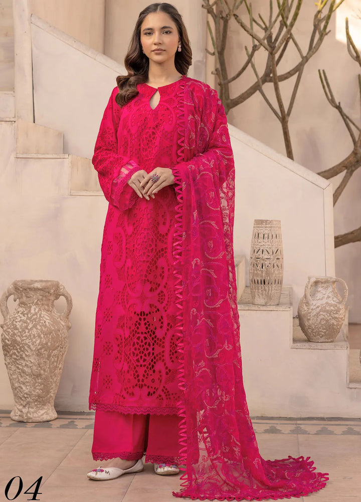 Riaz Arts Embroidered Lawn Suit Unstitched 3 Piece RA25ME D-04 - Summer Collection