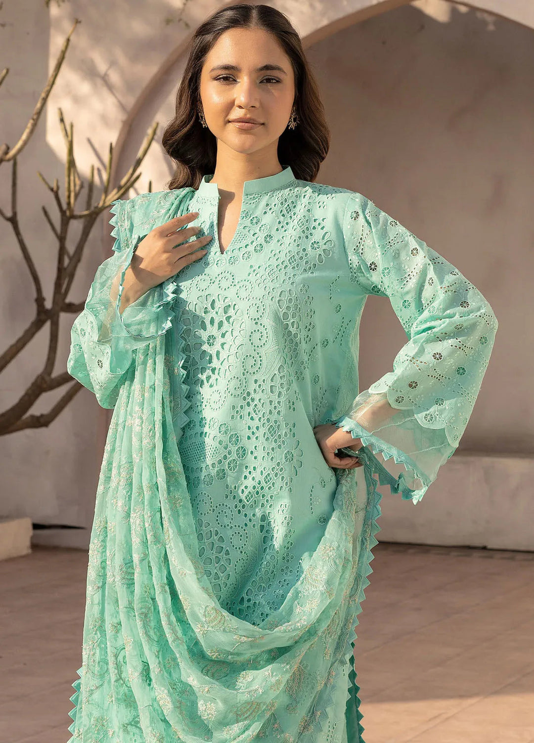 Riaz Arts Embroidered Lawn Suit Unstitched 3 Piece RA25ME D-05 - Summer Collection