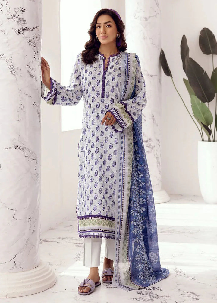 Riaz Arts Embroidered Lawn Suit Unstitched 3 Piece RA25MH D-02 - Summer Collection