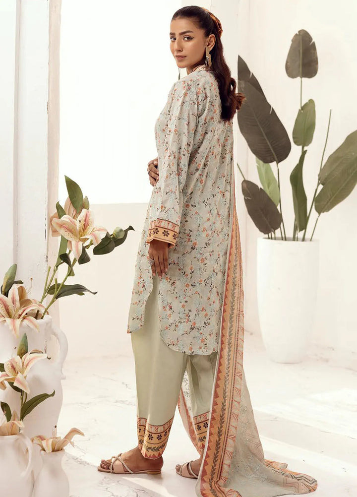 Riaz Arts Embroidered Lawn Suit Unstitched 3 Piece RA25MH D-04 - Summer Collection